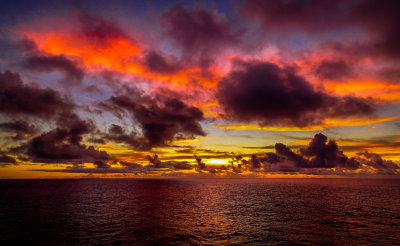 Amazing sunset at sea
