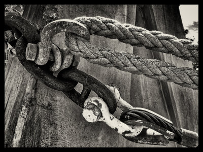 Chain, rope, cable and  shackles