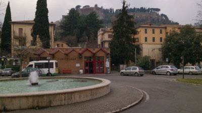 The tram that takes you up to Orvieto.