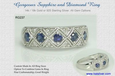 Sapphire Rings From Kaisilver, Custom Made Sapphire Gemstone Rings