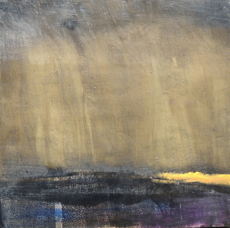 0029     Night Rain I     oil on wood panel     12x12 f.