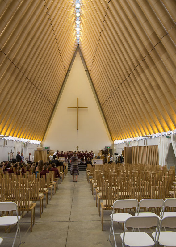 Interior of the cardboard cathedral