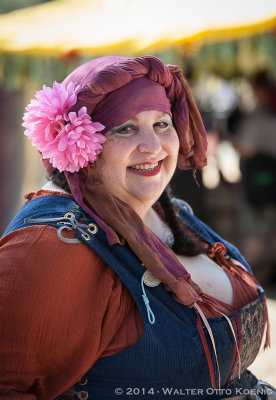 Lady with Pink Flower