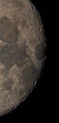 Waning Gibbous Moon Near Terminator