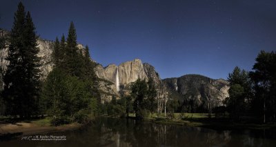 Yosemite Valley under full moon