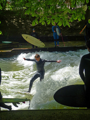 Munich Eisbach wave surfer