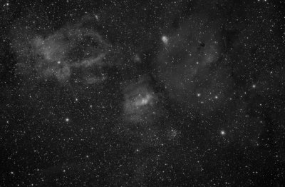 NGC7635, wide field (Bubble nebula and neighbours)