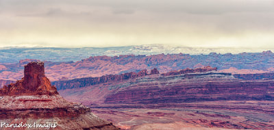 View From Dead Horse Point On  A Snowy Morning