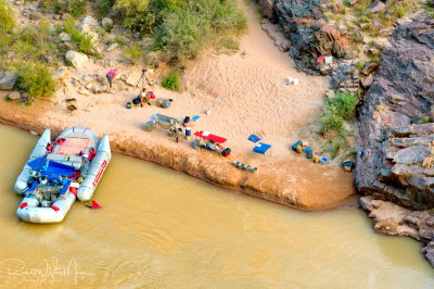 A view down on camp at Deer Creek- River Mile 136.9