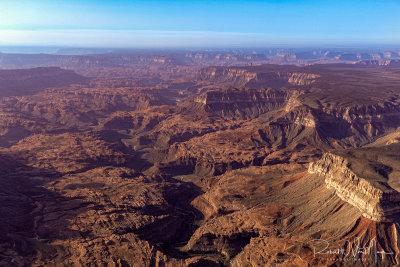 Cool view from the airplane of the terrain on the northern side