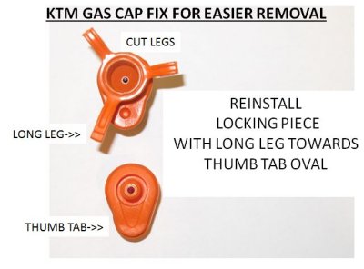 KTM Gas Cap Fix- INSTALL ORIENTATION
