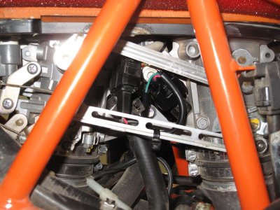 KTM 990 JDJetting EFI Tuner Installation- Left Side with Tuner Plugs Installed