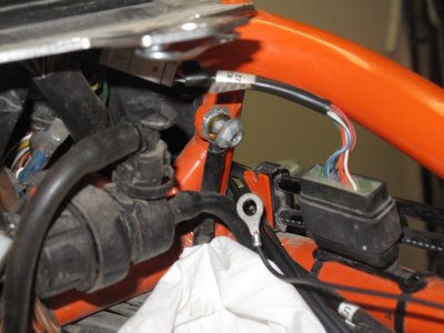 KTM 990 JDJetting EFI Tuner Installation- Tuner Ground Wire Location