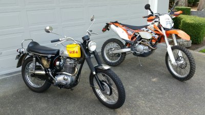 1968 BSA 441 Victor Special vs 2013 KTM 500EXC - Technology Advancements are Wonderful!