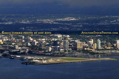 2013 - aerial photo of historic Albert Whitted Airport and downtown St. Petersburg, aerial stock photo #0809CC