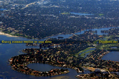 2013 - eastern St. Petersburg, Snell Isle and the entrance channel to Smacks Bayou aerial stock photo #1929