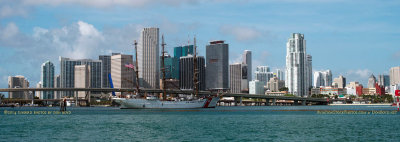 2014 - USCGC EAGLE (WIX-327) arriving at downtown Miami's new waterfront Museum Park from Cozumel, Mexico stock photo #5267W