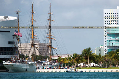 2014 - USCGC EAGLE (WIX-327) arriving at downtown Miami's new waterfront Museum Park from Cozumel, Mexico stock photo #5290