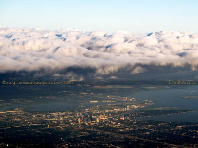 2014 - cloud bank over downtown Tampa aerial landscape stock photo #5923C