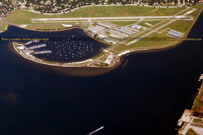 2014 - aerial photo of Peter O. Knight Airport at the south end of Davis Island in Tampa aviation stock photo #6121CC