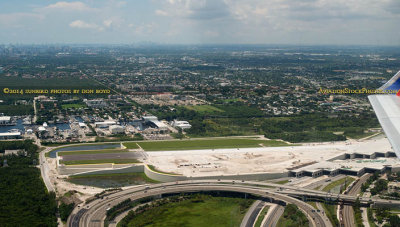 2014 - closer up aerial photo of the elevated portion of FLL's new runway 10R-28L aviation stock photo #5557