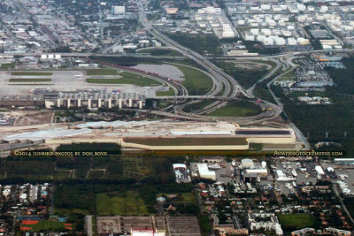 2014 - close up aerial photo of the elevated portion of FLL's new runway 10R-28L aviation stock photo #5228C
