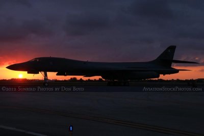 U. S. Air Force B-1B Lancer bomber #85-0087 at sunset military aviation stock photo #2613