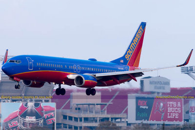 2015 - Southwest Airlines B737-8H4(WL) N8329B rare landing on runway 28 airline aviation stock photo #9347