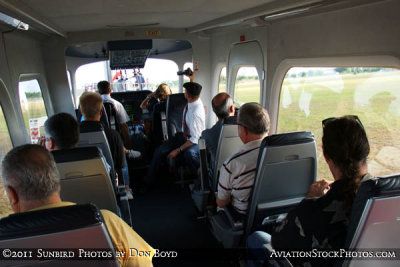2011 - passengers onboard Airship Ventures Zeppelin NT N704LZ before detachment from mooring mast stock photo #7657