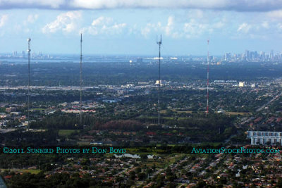 2011 - view of the television antenna farm on the Dade/Broward line from Airship Ventures Zeppelin NT N704LZ stock photo #7664