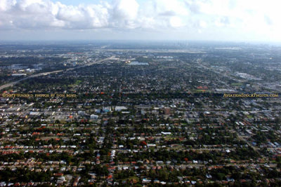 2011 - looking north from Hollywood up to Ft. Lauderdale from the Air Ventures Zeppelin NT N704LZ landscape stock photo #7675