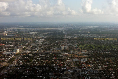 2011 - looking north from Hollywood to Ft. Lauderdale from Airship Ventures Zeppelin N704LZ aerial landscape stock photo #7677