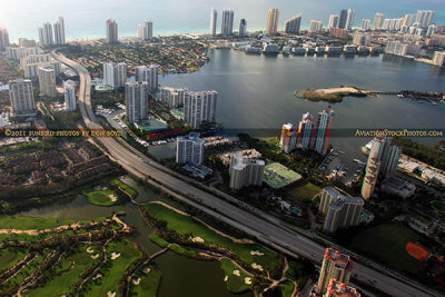 2011 - Aventura and Sunny Isles Beach from Airship Ventures Zeppelin NT N704LZ landscape stock photo #7683