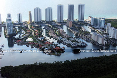 2011 - Sunny Isles Beach and oceanfront condos as viewed from Airship Ventures Zeppelin NT N704LZ aerial stock photo #7690