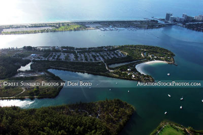 2011 - view of Oleta River State Park, Haulover beach and Haulover Inlet aerial landscape stock photo #7694