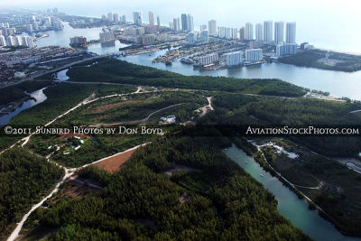 2011 - Oleta River State Park and Sunny Isles Beach from Airship Ventures Zeppelin NT N704LZ aerial landscape stock photo #7695