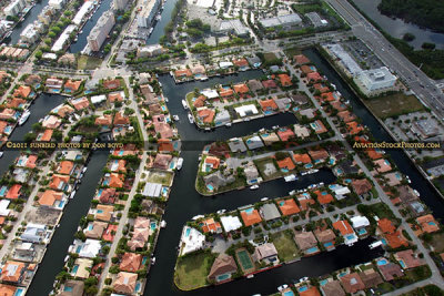 2011 - residential waterfront neighborhood east of US 1 aerial landscape stock photo #7689