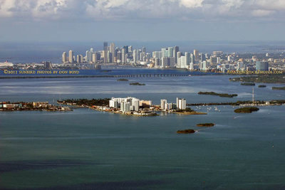 2011 - Biscayne Bay with downtown Miami in the background aerial landscape stock photo #7697