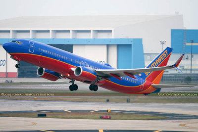 2015 - Southwest Airlines B737-8H4 N8651A rare takeoff on runway 28 at TPA aviation stock photo #9354