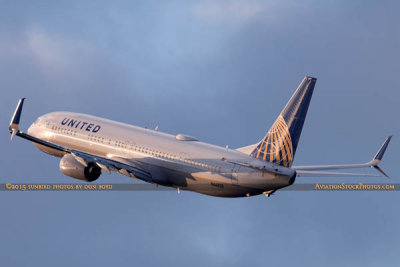 2015 - United Airlines B737-924ER N66828 rare takeoff on runway 28 at TPA aviation airline stock photo #9382