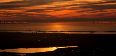 2016 - Late afternoon sun clouds over Clearwater and Clearwater Beach aerial landscape stock photo