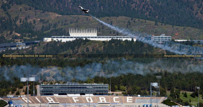 2016 - Air Force Thunderbird at practice show over the Air Force Academy military aviation stock photo #4805