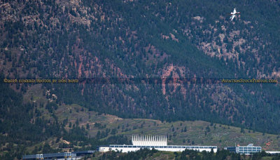 2016 - Air Force Thunderbird at practice show over the Air Force Academy military aviation stock photo #4814