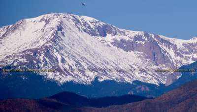 2016 - Air Force Thunderbird flying over Pikes Peak military aviation stock photo #4838