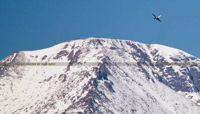 2016 - Air Force Thunderbird flying over the summit of Pike's Peak military aviation stock photo #4838C