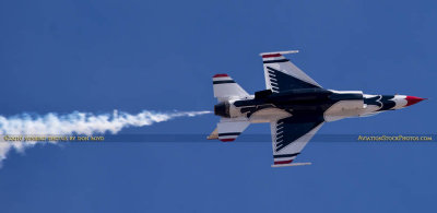 2016 - Thunderbird #8 (two-seat media aircraft) making a pass over the flight line at Peterson AFB military aviation photo #4879