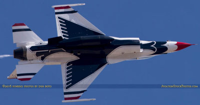 2016 - Thunderbird #8 (two-seat media aircraft) making a pass over the flight line at Peterson AFB military aviation photo 4879C