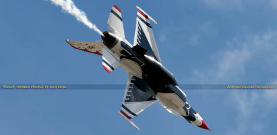 2016 - Thunderbird #8 (two-seat media aircraft) making a pass over the flight line at Peterson AFB military aviation photo #4880