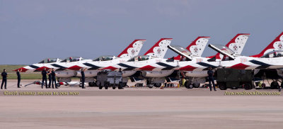 2016 - Air Force Thunderbirds #1 thru 4 (canopies down) parking at Peterson AFB military aviation stock photo #4883