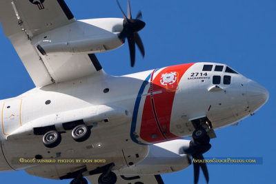 2016 - closeup of Coast Guard Alenia C-27J Spartan #CG-2714 enroute to CG Air Station Miami at OPF aviation stock photo